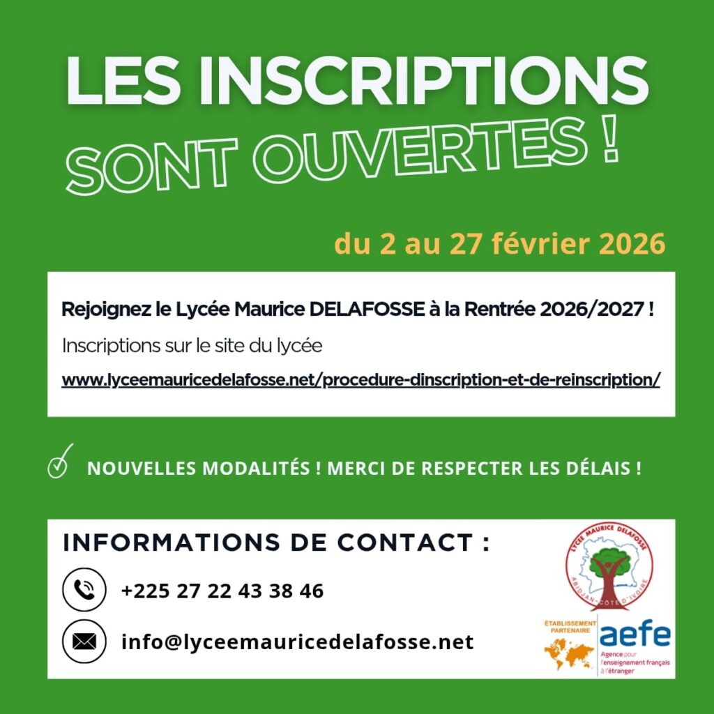 Ouverture des inscriptions et réinscriptions 2026-2027